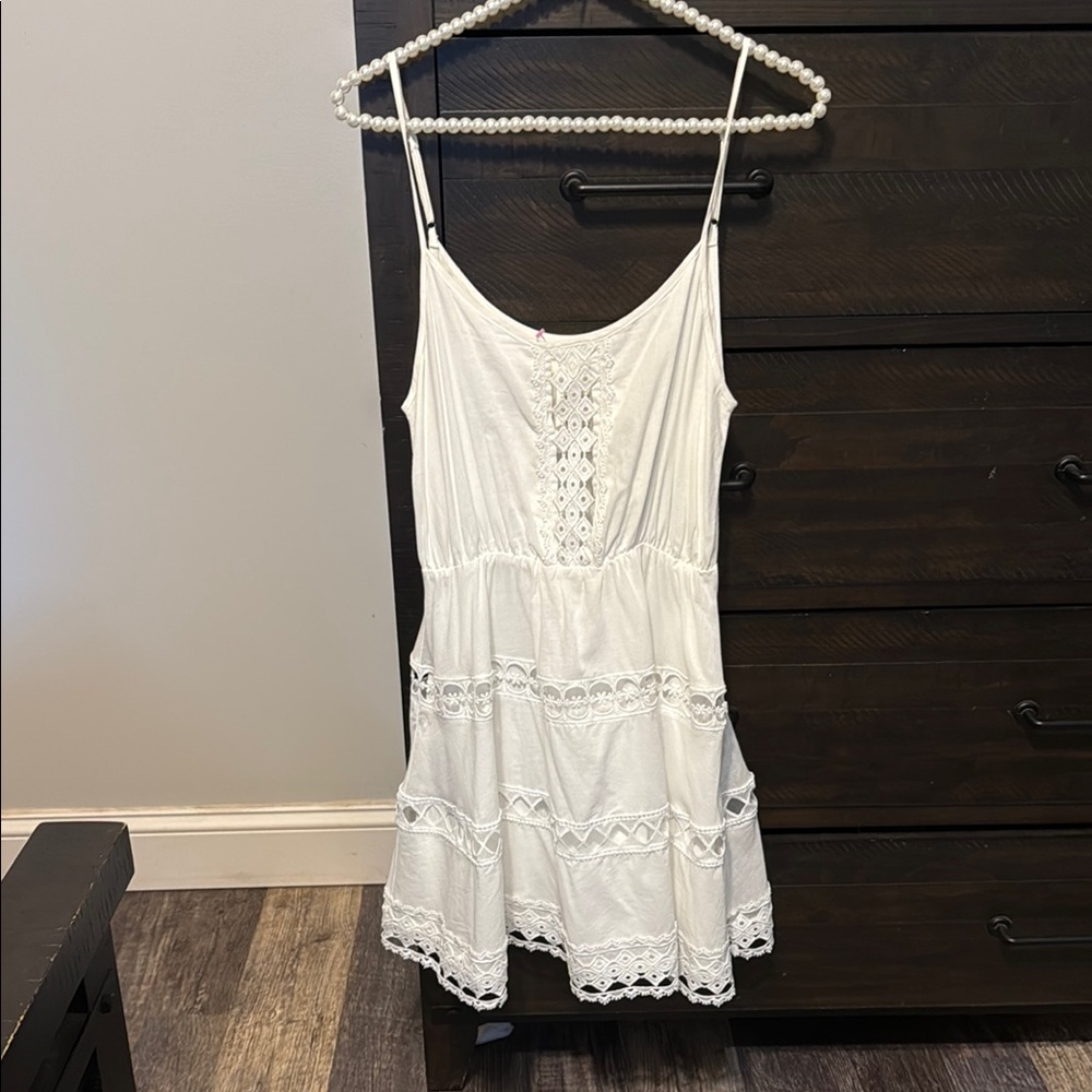 Lush White Ruffled Tiered Sundress